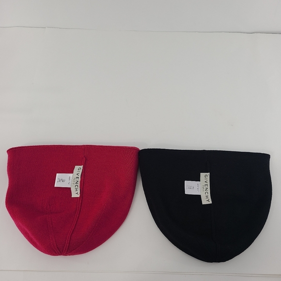 Givenchy Split Logo Wool Skull Cap Beanie Winter Hat Fold Cuff Made In Italy NWT - Picture 7 of 13